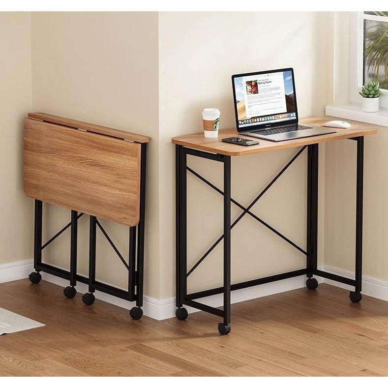 折りたたみデスク キャスター付き テーブル パソコンデスク PCデスク 机 おしゃれ 木製 デスク 折りたたみ 省スペース サイドテーブル テレワークデスク | ブランド登録なし | 01