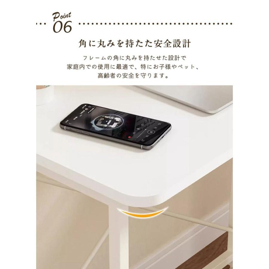 折りたたみデスク キャスター付き テーブル パソコンデスク PCデスク 机 おしゃれ 木製 デスク 折りたたみ 省スペース サイドテーブル テレワークデスク | ブランド登録なし | 08