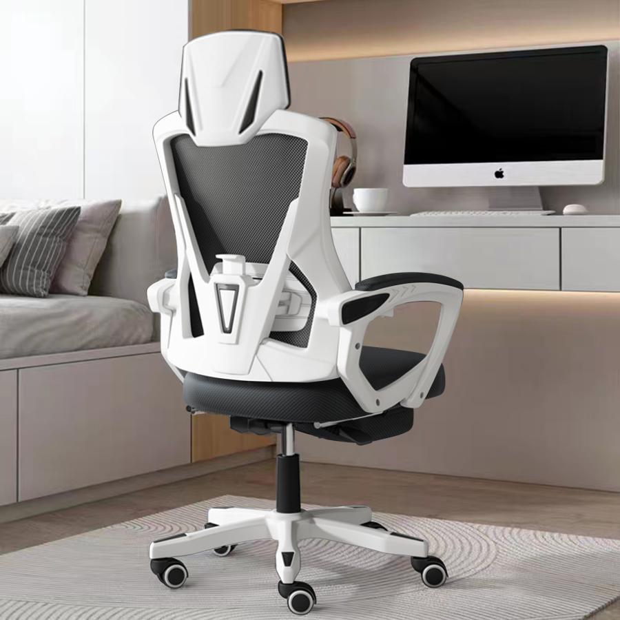 オフィスチェア 人間工学 メッシュ オットマン ロッキング リクライニング ブラック 360度回転 在宅勤務 高反発座面 デスクチェア ハイバック | ブランド登録なし | 01