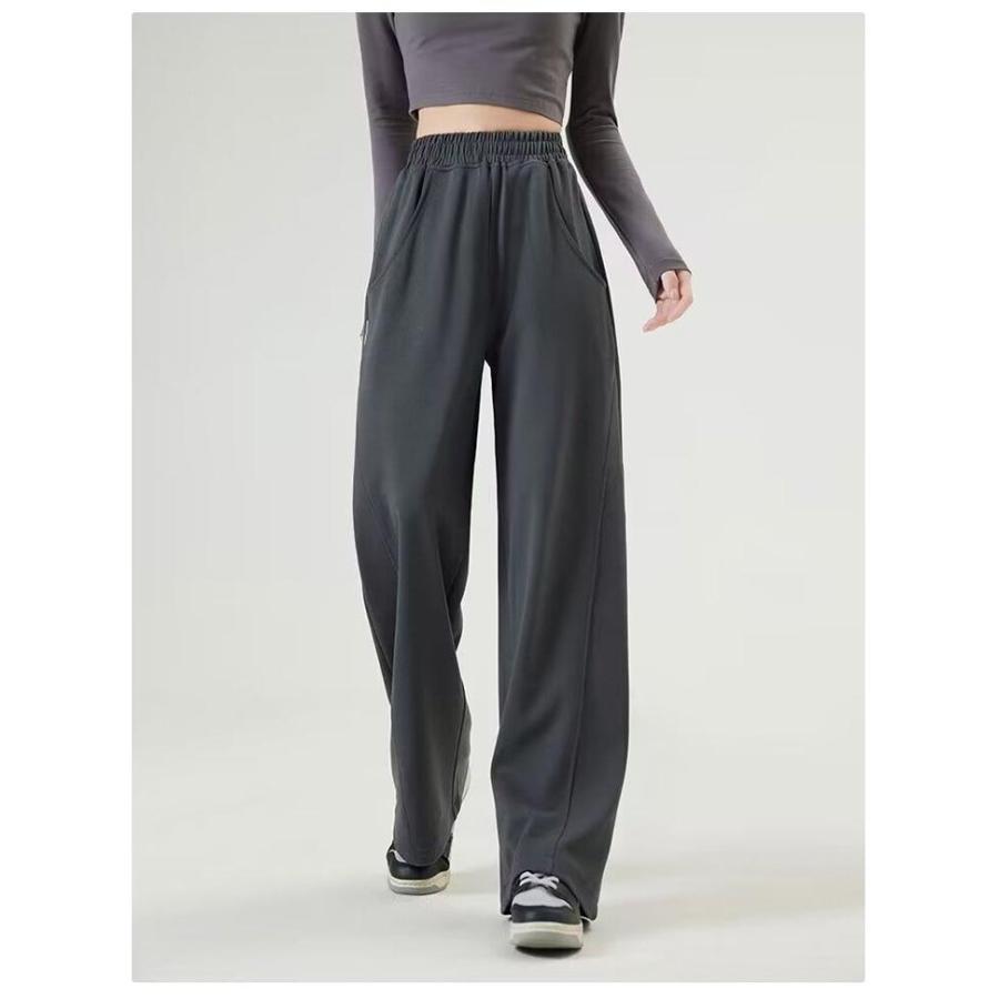 カーブパンツ スウェットパンツ センターシーム ウエストゴム ワイド スウェット ワイドパンツ ゆったり レディース ジャージ 下半身 脚長効果 体型 | ブランド登録なし | 13