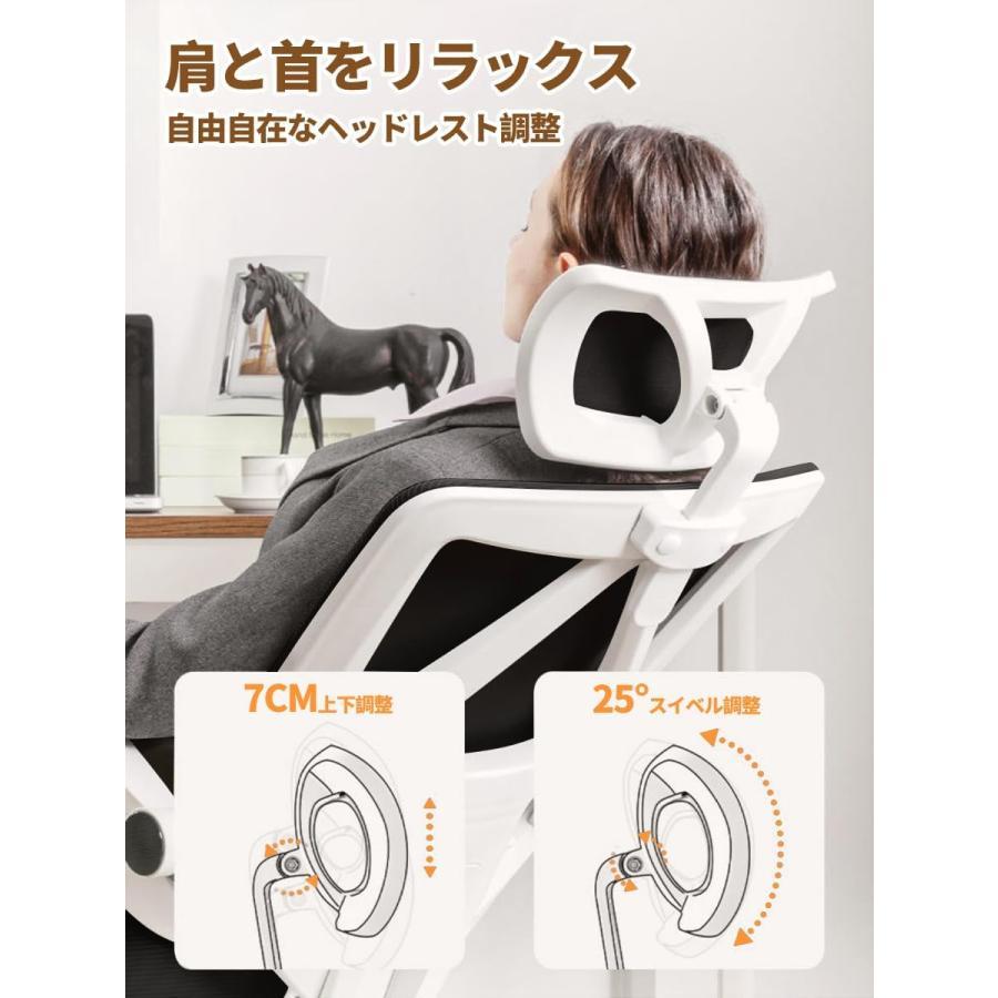 オフィスチェア デスクチェア 高通気性 人間工学 疲れない 昇降機能 在宅勤務 事務椅子 リクライニング 360度回転 メッシュ パソコンチェア_8