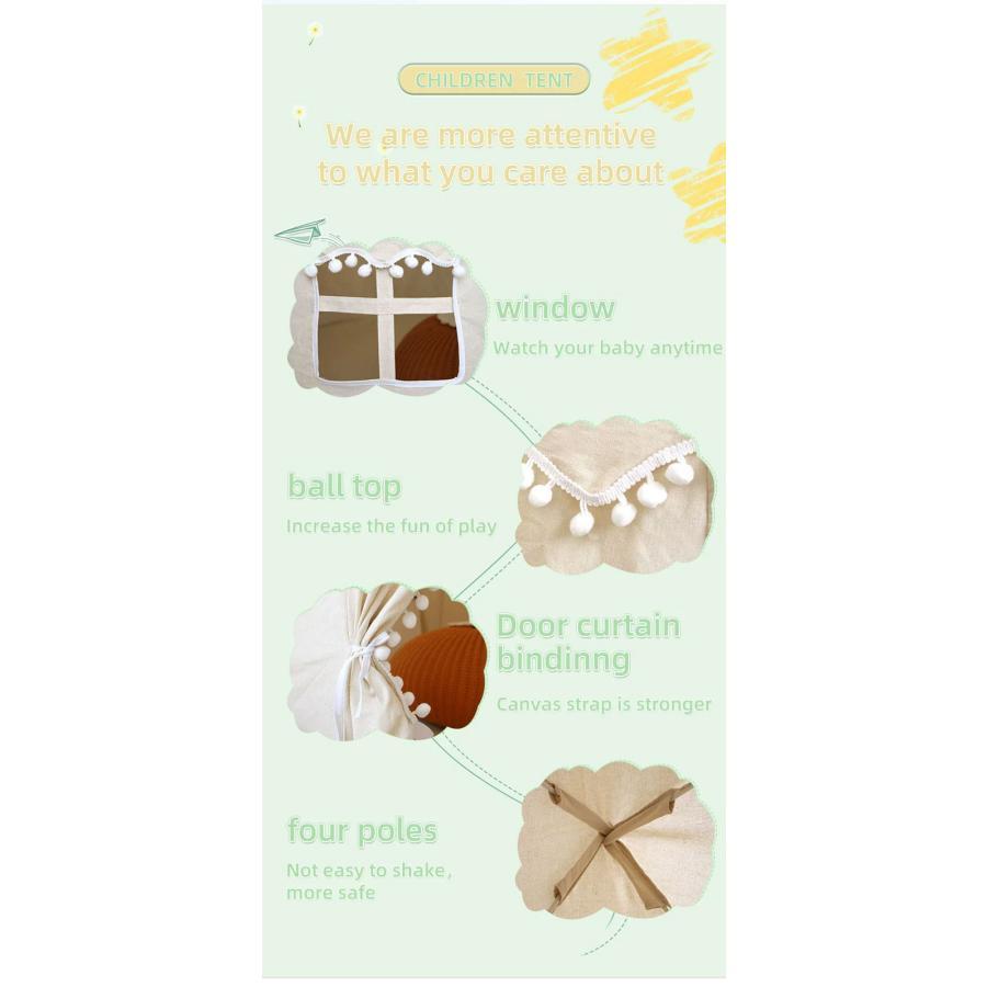 キッズテント 子供テント プレイハウステント インディアンテント 北欧 お誕生日 折りたたみ プレゼント スリーピングテント お姫様テント 着地式 インテリア 子 | ブランド登録なし | 09
