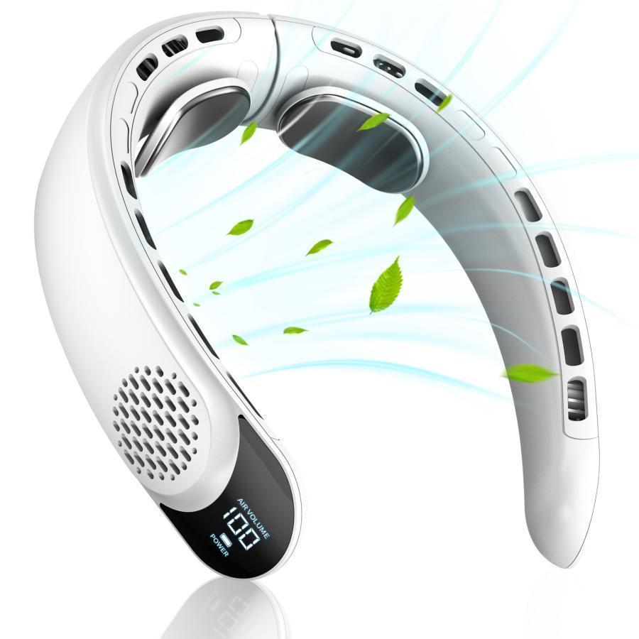 首掛け扇風機 ネッククーラー 2025新版 新色追加 クーラーネック 扇風機 羽なし 小型 軽量 4000mAh大容量 首かけ 羽なし 2つ冷却プレート付 静音 携帯 正規品 | ブランド登録なし | 01