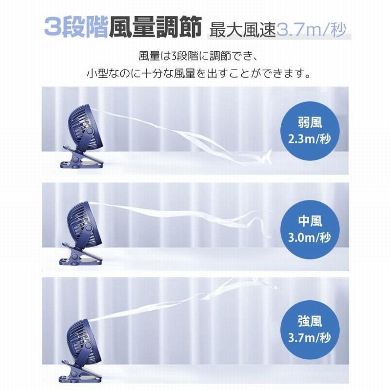 卓上扇風機 クリップタイプ 360° 首振り大風量 強力 静音 節電 クリップ扇風機 ハンディファン 携帯扇風機 車載 車用 USB充電 低騒音 軽量 |  | 04