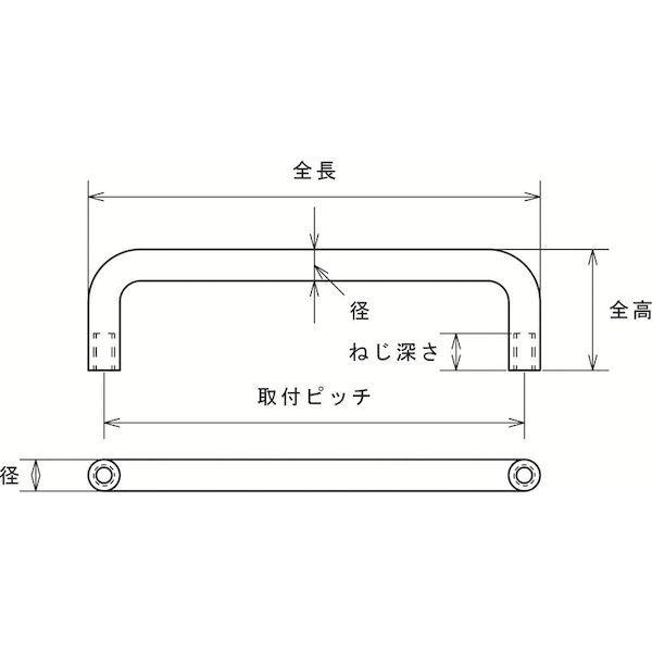 あすつく対応 「直送」 トラスコ TRUSCO TTO-8-100A 引き取手 ステンレス製 めねじΦ８ＸＬ１０８ＸＨ４０ １個＝１袋 TTO8100A 275-4398 |  | 03