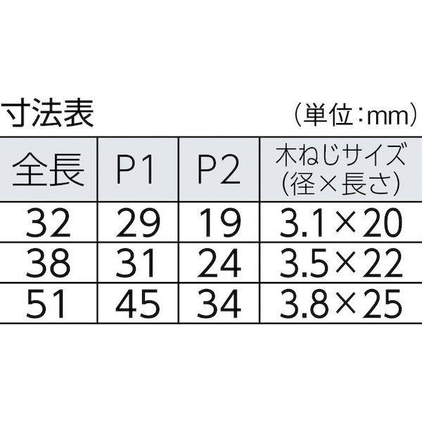 あすつく対応 「直送」 トラスコ TRUSCO 415-32N スチール製横長蝶番 生地仕上げ 全長３２ｍｍ ４個入 41532N 233-6138 |  | 01