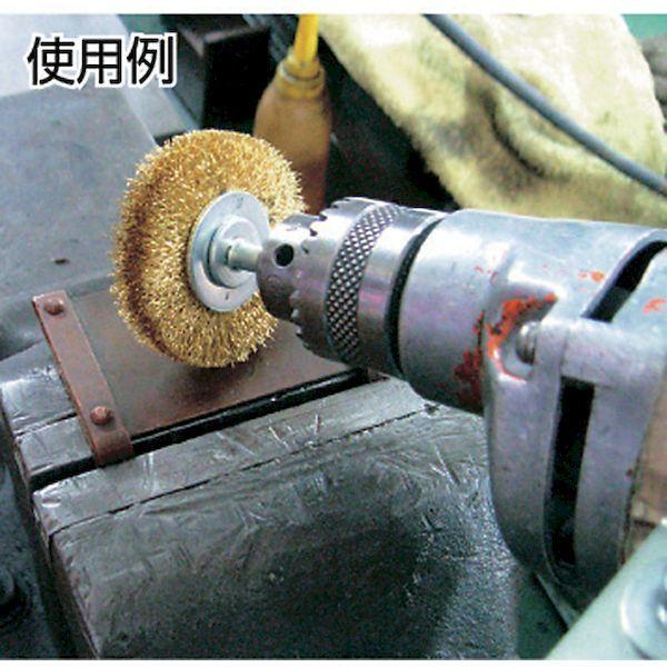 あすつく対応 「直送」 トラスコ TRUSCO TB-6254 軸付ホイールブラシ φ１００Ｘ軸６ 真鍮 線径０．１５ TB6254 259-0093 |  | 01