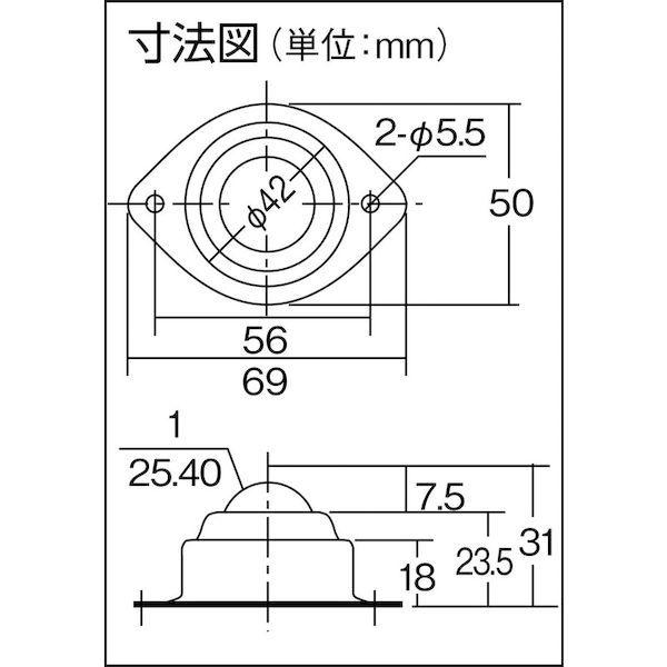 あすつく対応 「直送」 トラスコ TRUSCO U-8B ボールキャスター スチール製ボール 上向用 U8B 501-4131｜ideca｜02