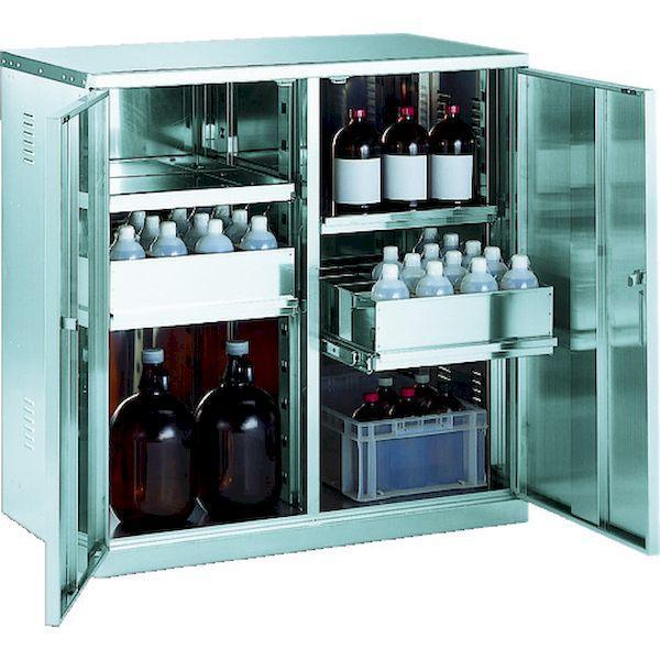 【個数：1個】ＴＲＵＳＣＯ SWT 直送 代引不可 耐震薬品庫 両開型 棚スライド式 900X500XH900 |  | 03
