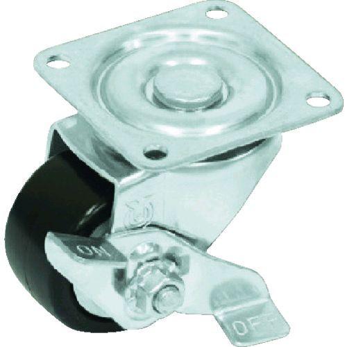 SUS-HG-50GNBS プレート式 自在 ステンレス低床キャスター 強化ナイロン 車輪径５０ｍｍ ストッパー付き Ｈタイプ ＳＵＳ−ＨＧ−Ｓ型 取付寸法５０×５０ | 