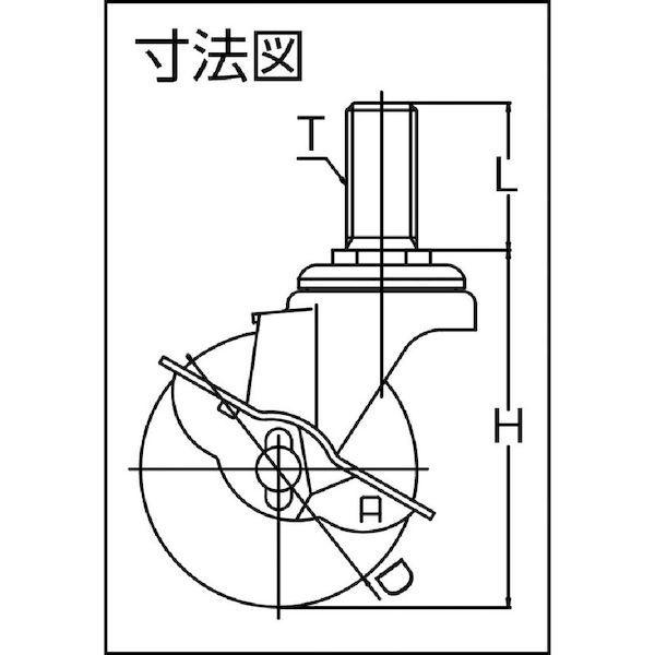 ユーエイ ST-50URS-W3/4-40 ねじ込み式 自在 キャスター ウレタン 車輪径５０ｍｍ ストッパー付き Ｓタイプ ＳＴ−Ｓ型 ネジ寸法Ｗ３ |  | 01