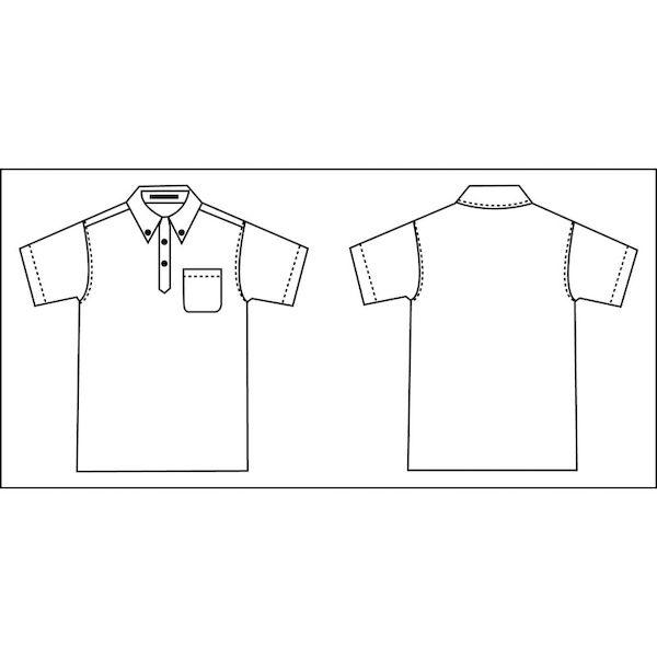 あすつく対応 「直送」 アイトス 10599-006-L ボタンダウン半袖ポロシャツ ブルー Ｌ 10599006L 414-1750 |  | 02