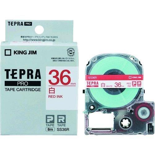 あすつく対応 「直送」 キングジム KING JIM SS36R テプラＰＲＯテ−プカ−トリッジ 幅３６ｍｍ 白 36mm テープカートリッジ テプラ | 