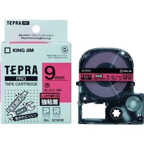 あすつく対応 「直送」 キングジム KING JIM SC9RW テプラＰＲＯテ−プカ−トリッジ 幅９ｍｍ 赤 9mm テープカートリッジ | 