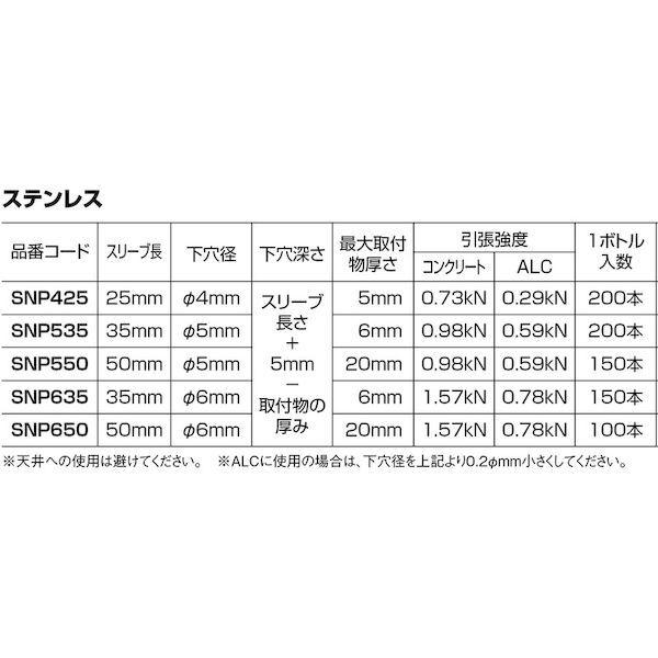 あすつく対応 「直送」 ロブテックス LOBSTER SNP 650 ネイルプラグ ステンレス １００本入 ６−５０ SNP650 エビ 6-50 エビネイルプラグ ステンレス １００本入 |  | 02