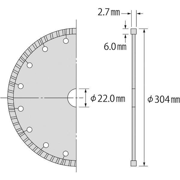 あすつく対応 「直送」 ロブテックス LOBSTER WL 30522 ダイヤモンドカッター ウェーブレーザー 乾式 ３０４ｍｍ穴径２２ｍｍ WL30 | LOBSTER | 01