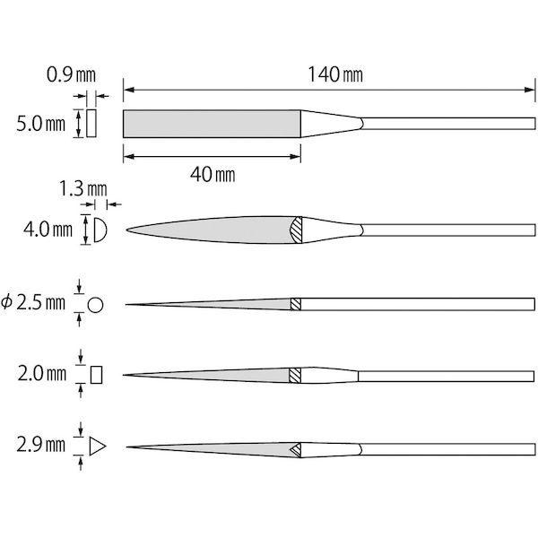 あすつく対応 「直送」 ロブテックス（LOBSTER） ［S 12 SET］ ダイヤモンドヤスリ 精密用 １２本組 ５種類セット S12SET 精密ダイヤヤスリ 12本組 エビ | ブランド登録なし | 01