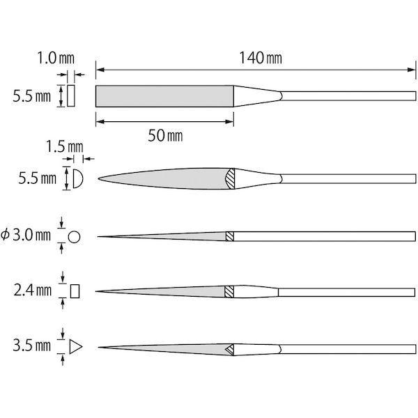 あすつく対応 「直送」 ロブテックス LOBSTER S 10 SET ダイヤモンドヤスリ 精密用 １０本組 ５種類セット S10SET 精密ダイヤヤスリ |  | 01