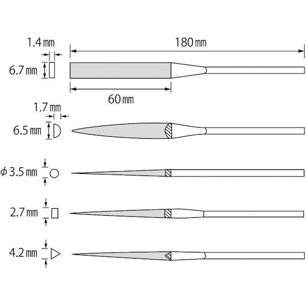 あすつく対応 「直送」 ロブテックス LOBSTER S 8 SET ダイヤモンドヤスリ 精密用 ８本組 ５種類セット S8SET 精密ダイヤヤスリ 8本組 エビ S8-SET | LOBSTER | 01