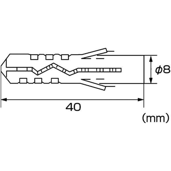 あすつく対応 「直送」 ロブテックス LOBSTER MP840T モンゴナイロンプラグ ６００本入り ８Ｘ４０ 徳用セット エビ モンゴナイロンプラグ |  | 02