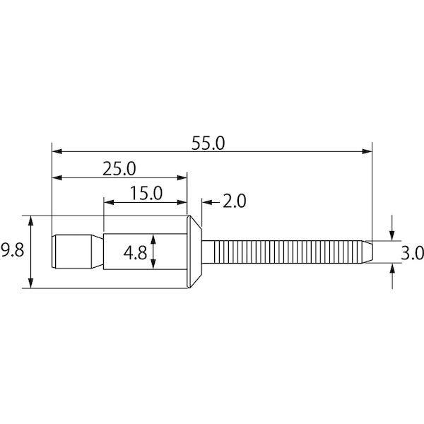 あすつく対応 「直送」 ロブテックス LOBSTER SNS 48110 高強度ブラインドリベット Ｓボルト 丸頭 Φ４．８／板厚１１．０ｍｍ ５００本入 SNS48110 エビ 高強 | LOBSTER | 01