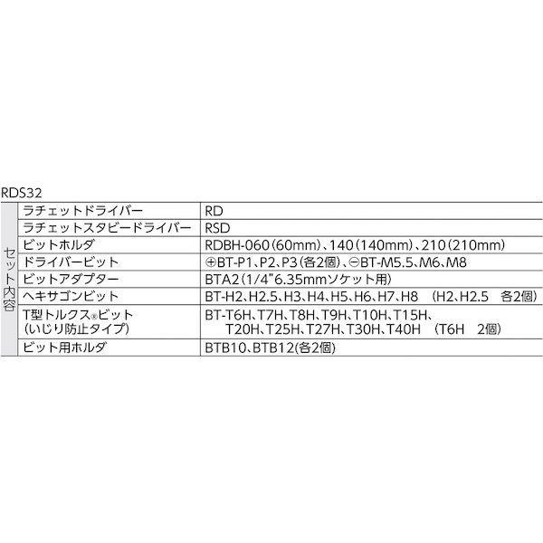 あすつく対応 「直送」 前田金属工業 ＴＯＮＥ RDS32 ラチェット式ドライバーセット ３７点セット 404-8997 トネ 1S | TONE | 01
