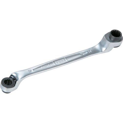 あすつく対応 「直送」 前田金属工業 ＴＯＮＥ RM75A1417 両頭ラチェットめがねレンチ ７５度 対辺寸法１４ｘ１７全長２４５ｍｍ 447-26 | 