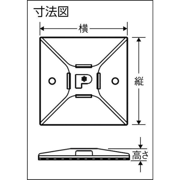 あすつく対応 「直送」 パンドウィットコーポレーション ABM100AD20 マウントベース ゴム系粘着テープ付き 黒 ５００個入 | ブランド登録なし | 04