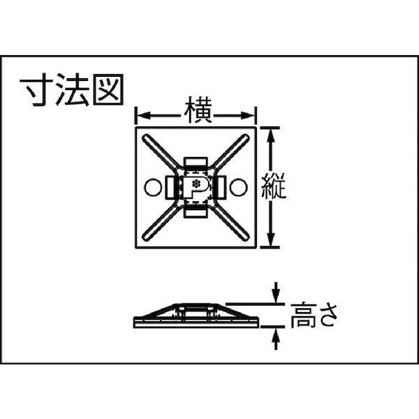 あすつく対応 「直送」 パンドウィット ABM100ATD0 マウントベース アクリル系粘着テープ付き 耐候性黒 ５００個入 | ブランド登録なし | 02