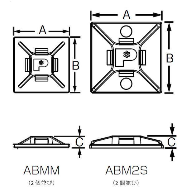 あすつく対応 「直送」 パンドウィットコーポレーション ABM2SAC15 マウントベース ゴム系粘着テープ付き アイボリー １００個入 403-6646 パンドウイット | ブランド登録なし | 02