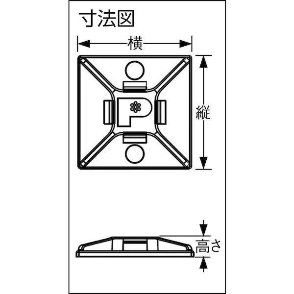 あすつく対応 「直送」 パンドウィットコーポレーション ABM2SATD マウントベース アクリル系粘着テープ付き 白 ５００個入 | ブランド登録なし | 04