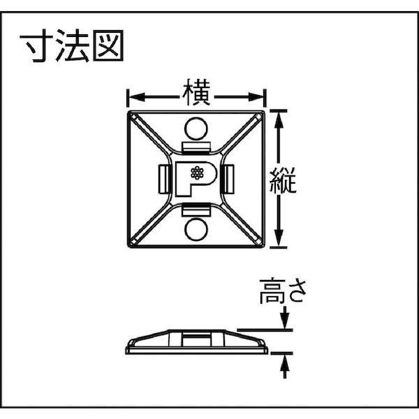 パンドウィットコーポレーション ABM2SATD0 マウントベース アクリル系粘着テープ付き 耐候性黒 ５００個入 | ブランド登録なし | 03