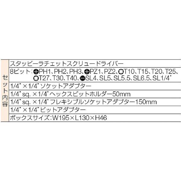 あすつく対応 「直送」 バーコ 808050S22 22点スタビーラチェットドライバーセット 384-9589 |  | 01
