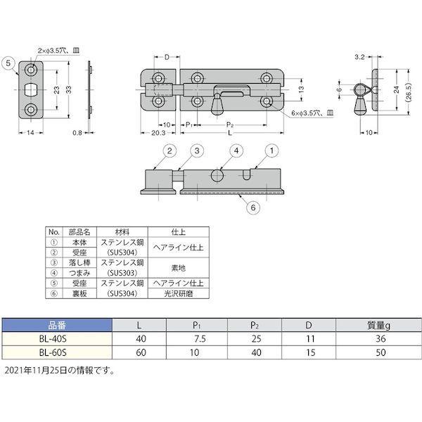 あすつく対応 「直送」 スガツネ工業 ＬＡＭＰ BL40S １４００５０２４５ ＢＬ−４０Ｓステンレス鋼製ラッチ 419-0751 |  | 01