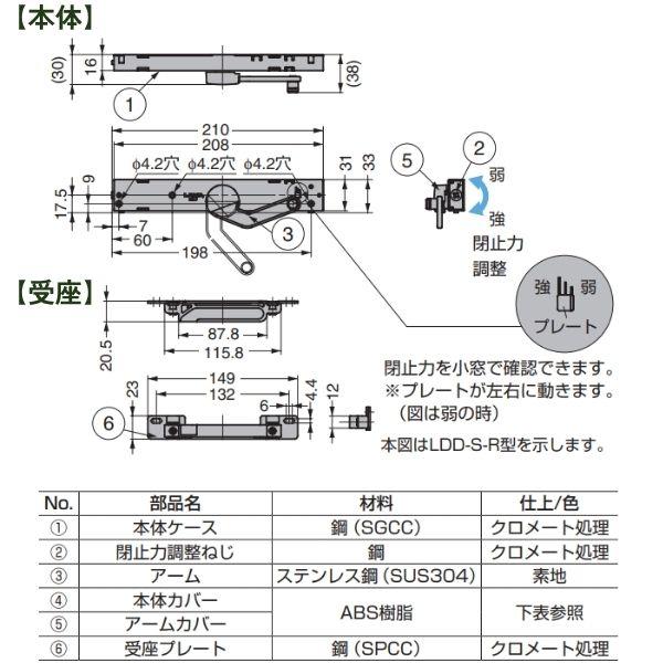 スガツネ工業 ＬＡＭＰ LDDSRLGR 270018986 LDD-S-RLGR ラプコンドアダンパー 375-3174 |  | 12