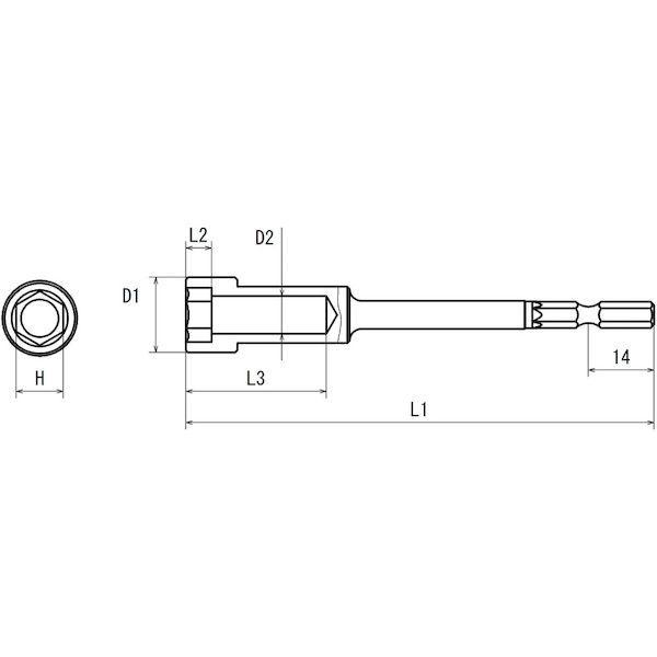 あすつく対応 「直送」 近江精機 近江 V14BH770 六角５ 溝１４差込 ボックスビット Ｈ７ 全長７０ 406-1489 | ブランド登録なし | 01