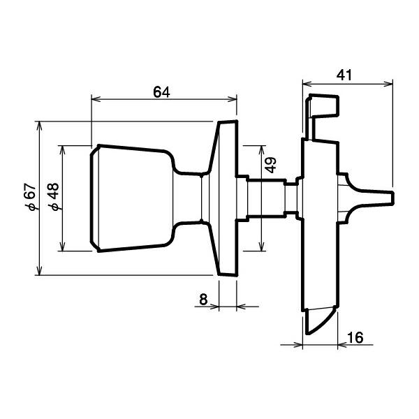 川口技研  4971771030830  ホームシリーズ　ホーム表示錠（I型）外開き用　トイレ用（片ノブ）　バックセット５３mm　仕上：クロームメッキ |  | 01