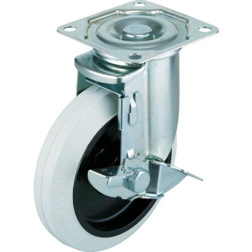 あすつく対応 「直送」 ワコーパレット ワコー AHG150NRBDSW エアーキャスター 自在車ストッパー付 １５０ｍｍ ホワイトゴム車 365-7671 | 