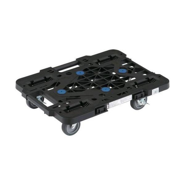 トラスコ中山 TRUSCO MPK-500JS-BK 樹脂製平台車 ルートバンメッシュタイプ ５１５Ｘ３８５ ４輪自在 ストッパー付 黒 MPK500 | 