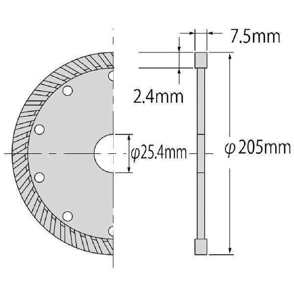 あすつく対応 「直送」 ロブテックス（エビ） ［WA200］ ダイヤモンドカッター 乾式 切断王 ウェーブタイプ ２０３ｍｍ 272-6459 | ブランド登録なし | 03