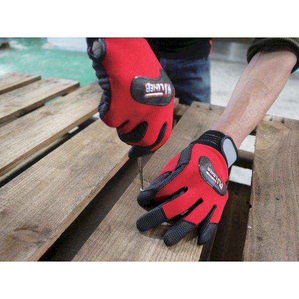 あすつく対応 「直送」 富士グローブ 0770 合成皮革手袋 ＰＵライナーアルファ レッド Ｓ |  | 02