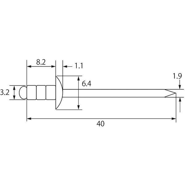 あすつく対応 「直送」 エビ  AP43EB ＡＰリベット アルミニウム／スティール製 ４−３ ３００本入 エコＢＯＸ ロブテックス |  | 01