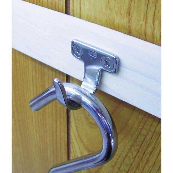 あすつく対応 「直送」 水本  B2460 吊金具 ビス止めタイプ ステンレス シートフックＤ型 長さ２８ｍｍ B-2460 水本機械製作所 MIZUMOTO |  | 01