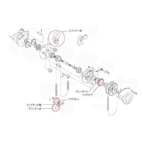 あすつく対応 「直送」 キトー  C3BA01090411 チェーンブロック マイティＭ３形 ＣＢ０１０用部品 クサリピン C3BA010-90411 |  | 02