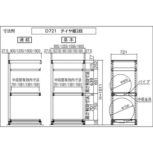 ＴＲＵＳＣＯ M3Y59S スチールラック Ｍ３用タイヤ受セット １５００Ｘ９２１ |  | 02