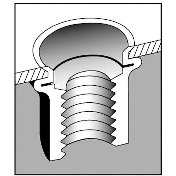 あすつく対応 「直送」 エビ NAK640M ブラインドナット“ナット” 薄頭・アルミ製 板厚４．０ Ｍ６×１．０ １０００個入 ロブテックス |  | 02