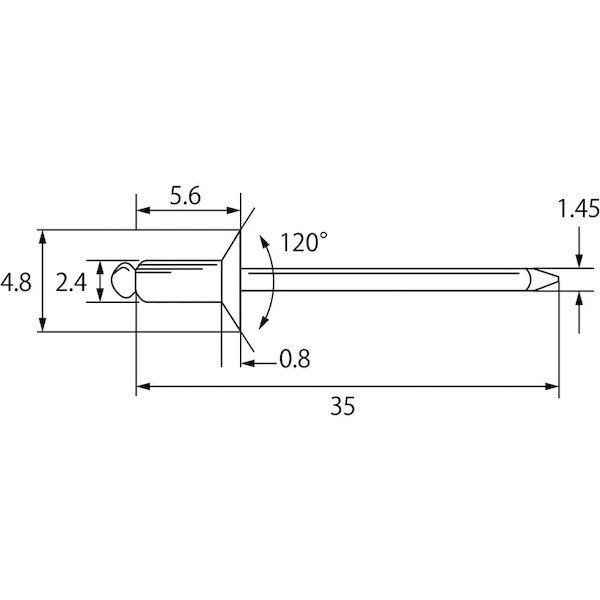 あすつく対応 「直送」 エビ［NSA32KEB］ ブラインドリベット・皿頭 エコＢＯＸ アルミ／スティール ３−２ ３００本入 ロブテックス エコBOX | ブランド登録なし | 01