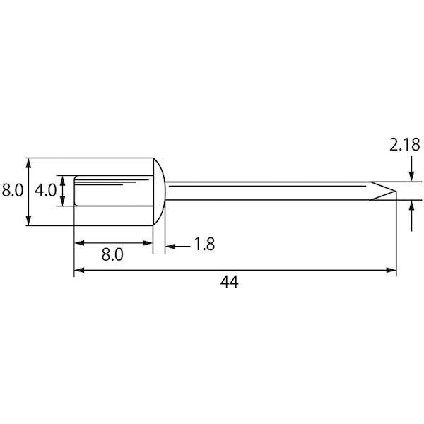 あすつく対応 「直送」 エビ［NSA52C］ ブラインドリベット・シールドタイプ アルミ／スティール ５−２ １０００本入 |  | 01