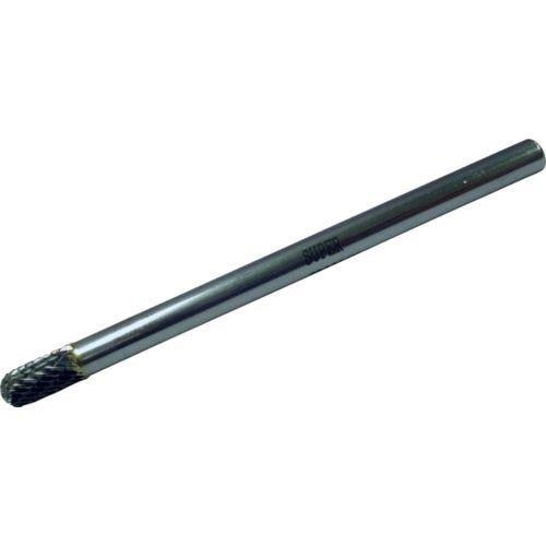あすつく対応 「直送」 スーパー  SB2C04M 超硬バー ミドルシャンク シャンク長：８０ｍｍ ロー付タイプ 先丸円筒型 ダブルカット 刃径：６．０ロー付タイプ 先 | 