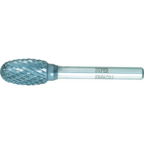 あすつく対応 「直送」 スーパー  SBH6C02 超硬バー 重切削用 ロー付タイプ 卵型 刃径：９．５ｍｍ 軸径：６．０ｍｍ 超硬バー重切削用 卵型 スーパーツール | ブランド登録なし
